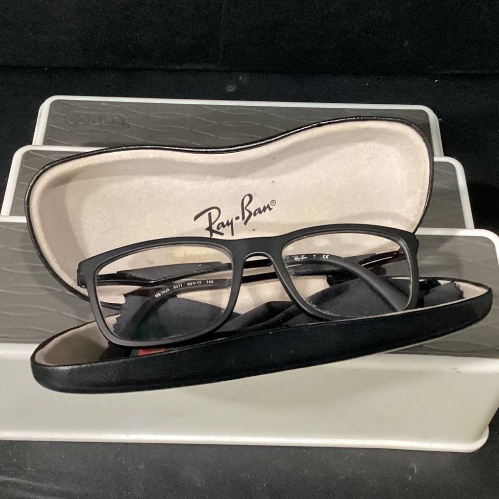 Ray-Ban RB 7029 2077 Matte Black Rectangular Eyeglass Frames 53-17-145